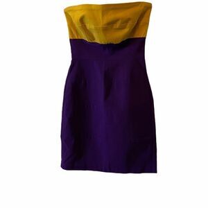 LE CHATEAU Colour Blocked Stretch Strapless Dress